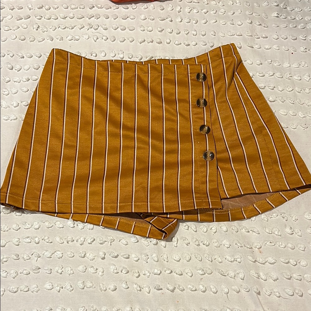 Charlotte Russe Brown Striped Mini Skirt